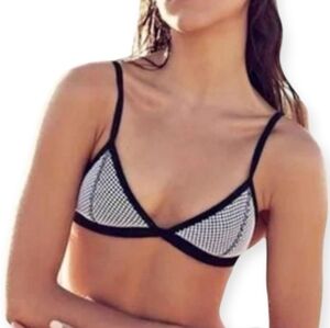 Triangl Mesh Overlay Neoprene Triangle Bikini Top XS